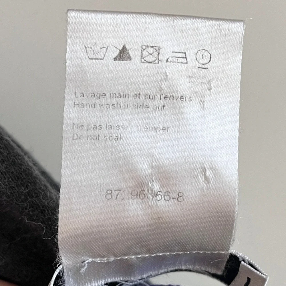 Sonia by Sonia Rykiel‎ Gray Angora Blend Sweater Purple Trim Button Shoulder S - Picture 5 of 9